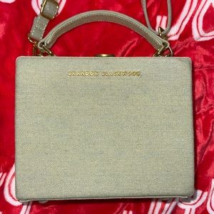 Brandon Blackwood green denim box tote